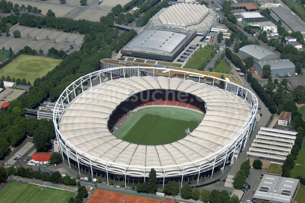 STUTTGART aus der Vogelperspektive: Mercedes-Benz-Arena / Gottlieb-Daimler-Stadion in Stuttgart