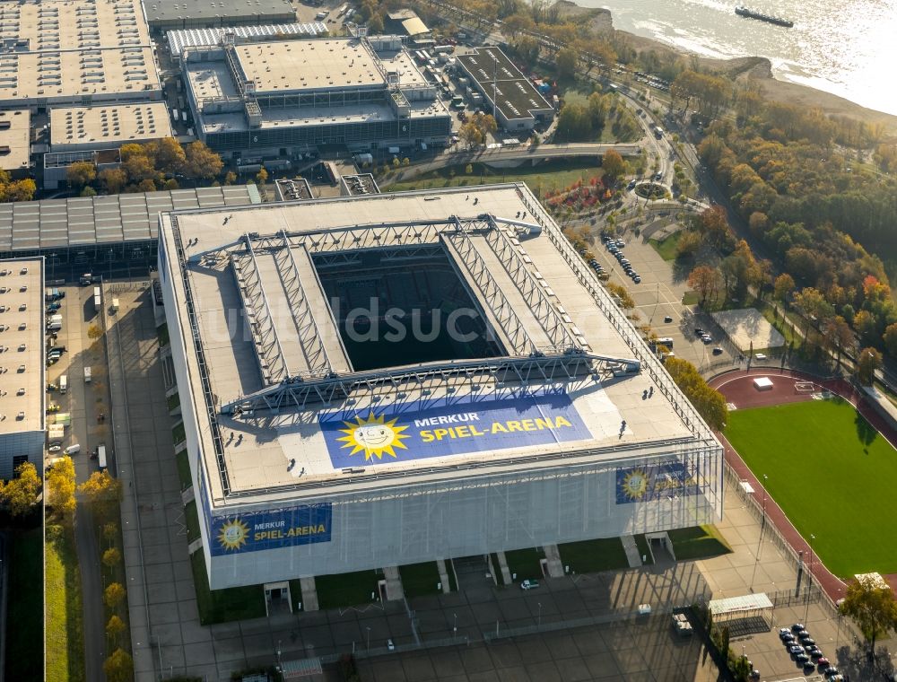 Düsseldorf von oben - MERKUR SPIEL-ARENA in Düsseldorf im Bundesland Nordrhein-Westfalen