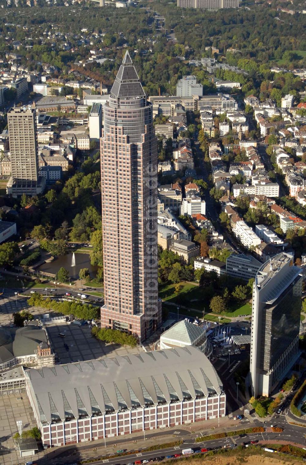 Frankfurt am Main von oben - Messe- und Ausstellungsgelände in Frankfurt am Main