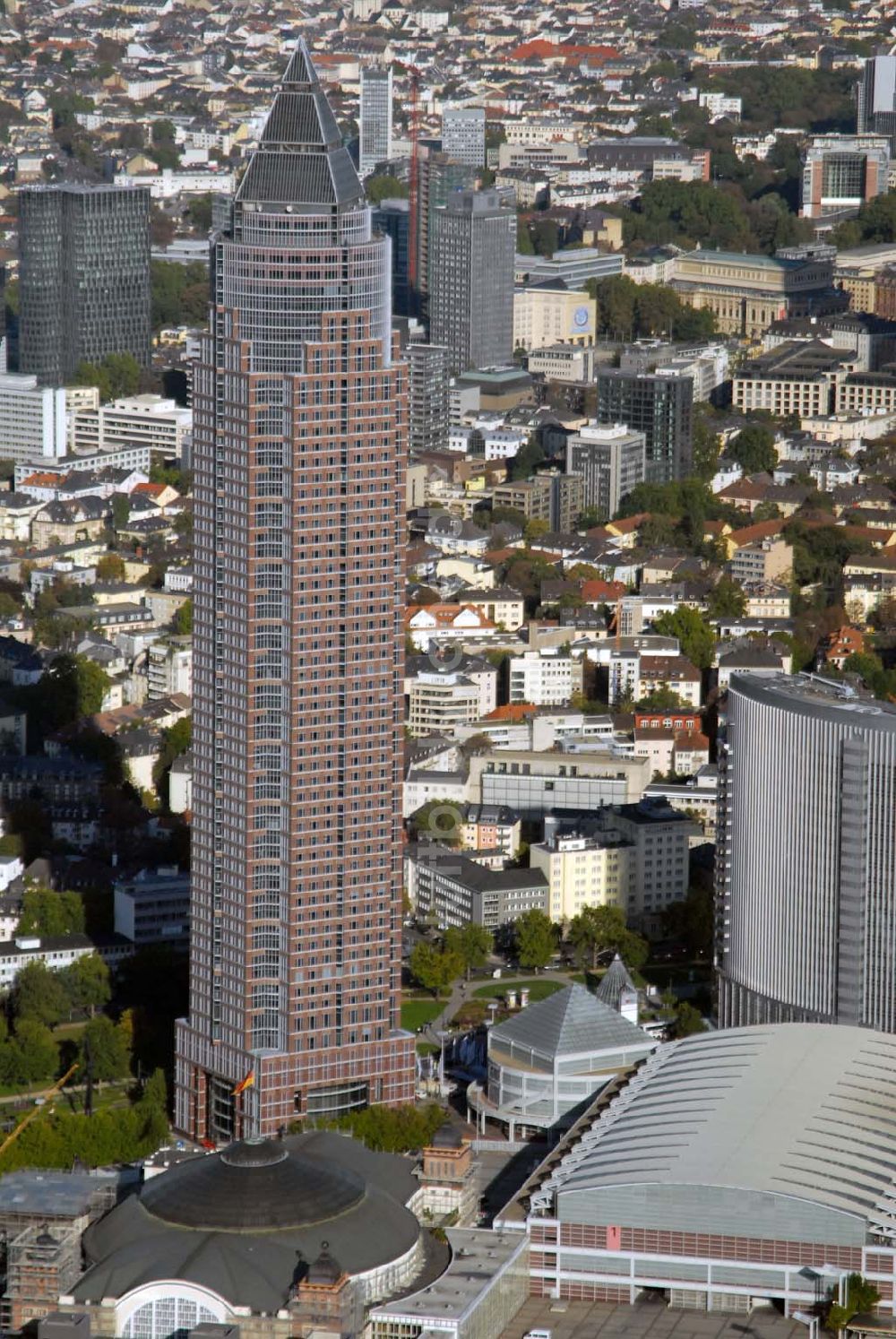 Frankfurt am Main aus der Vogelperspektive: Messeturm