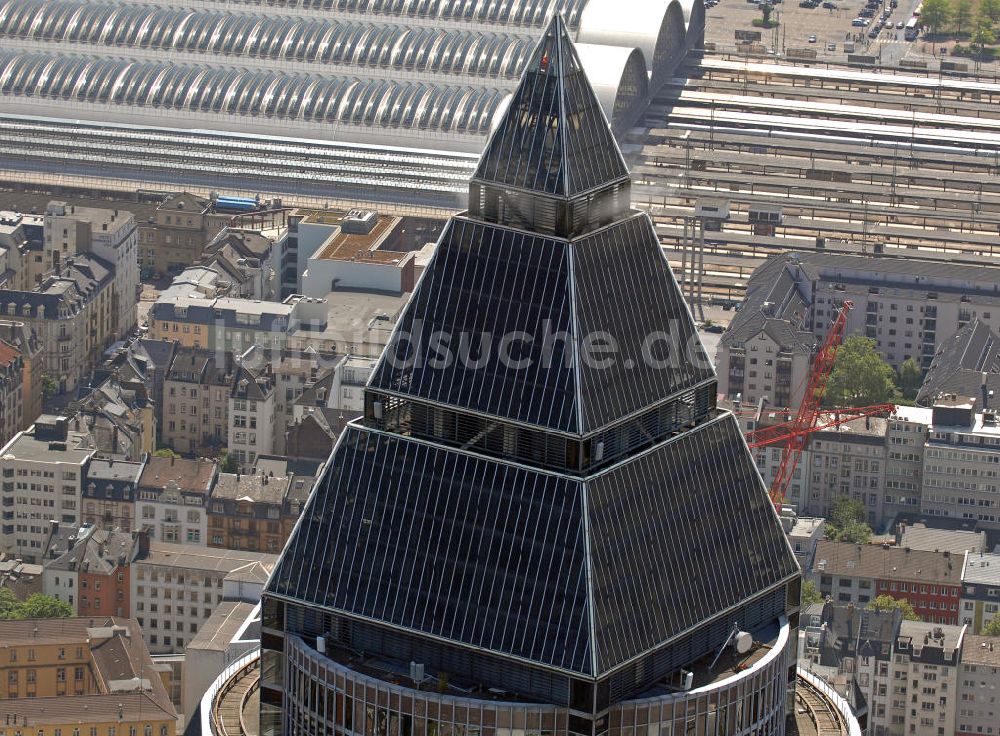 Luftaufnahme Frankfurt am Main - Messeturm in Frankfurt / Main