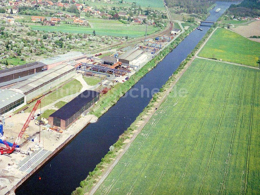 Luftaufnahme Zerben - Metallverarbeitender Betrieb in Zerben am Elbe-Havel-Kanal.