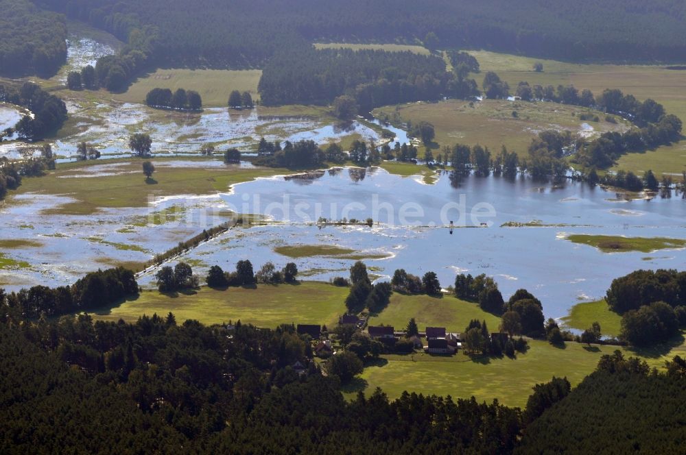 Spreenhagen von oben - Müggelspree bei Spreenhagen im Bundesland Brandenburg