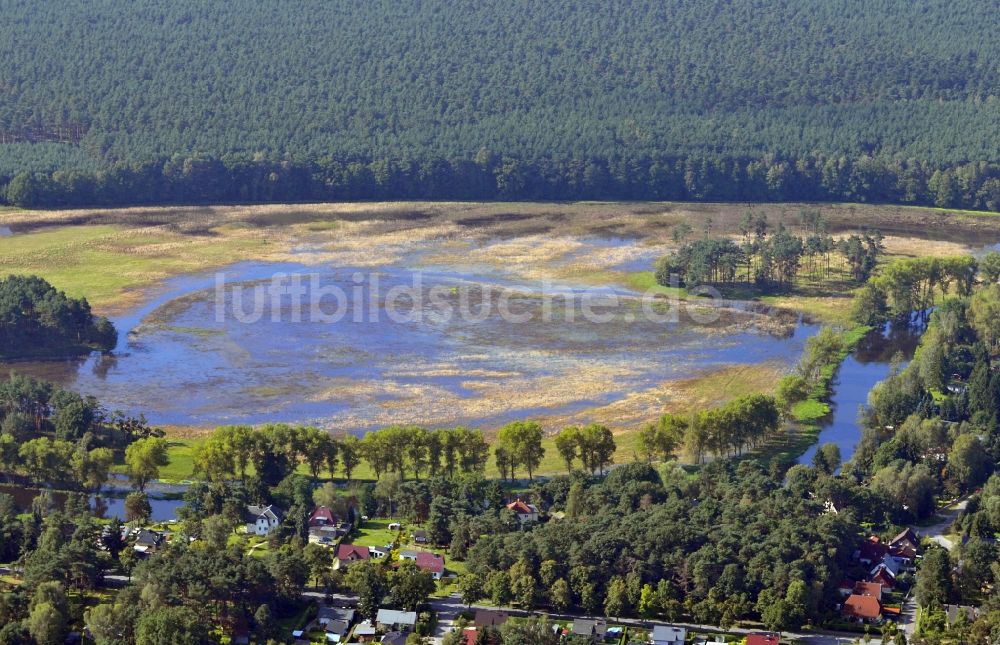 Spreenhagen aus der Vogelperspektive: Müggelspree bei Spreenhagen im Bundesland Brandenburg