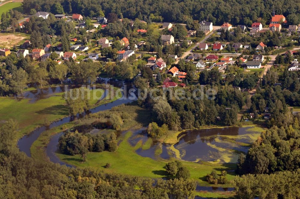 Spreenhagen von oben - Müggelspree bei Spreenhagen im Bundesland Brandenburg