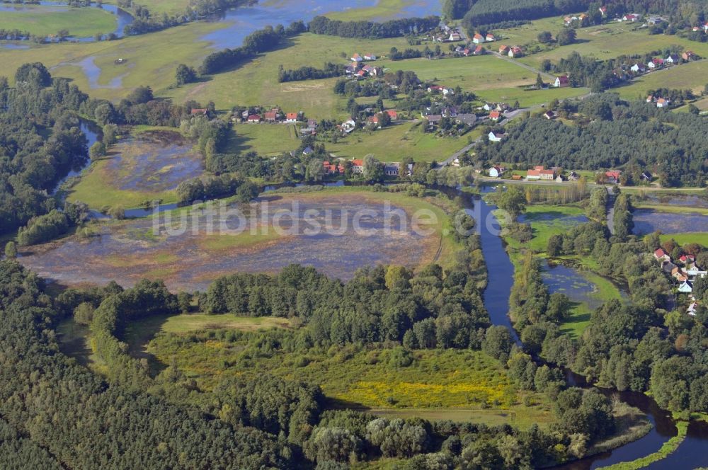 Spreenhagen aus der Vogelperspektive: Müggelspree bei Spreenhagen im Bundesland Brandenburg