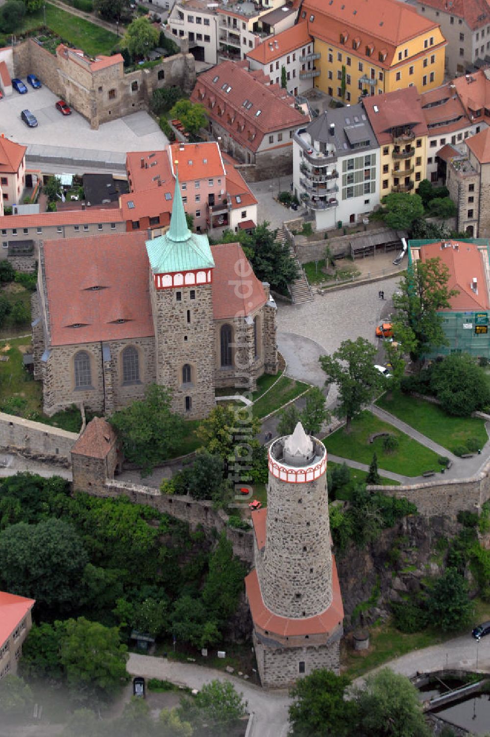 Luftbild Bautzen - Michaeliskirche und Alte Wasserkunst