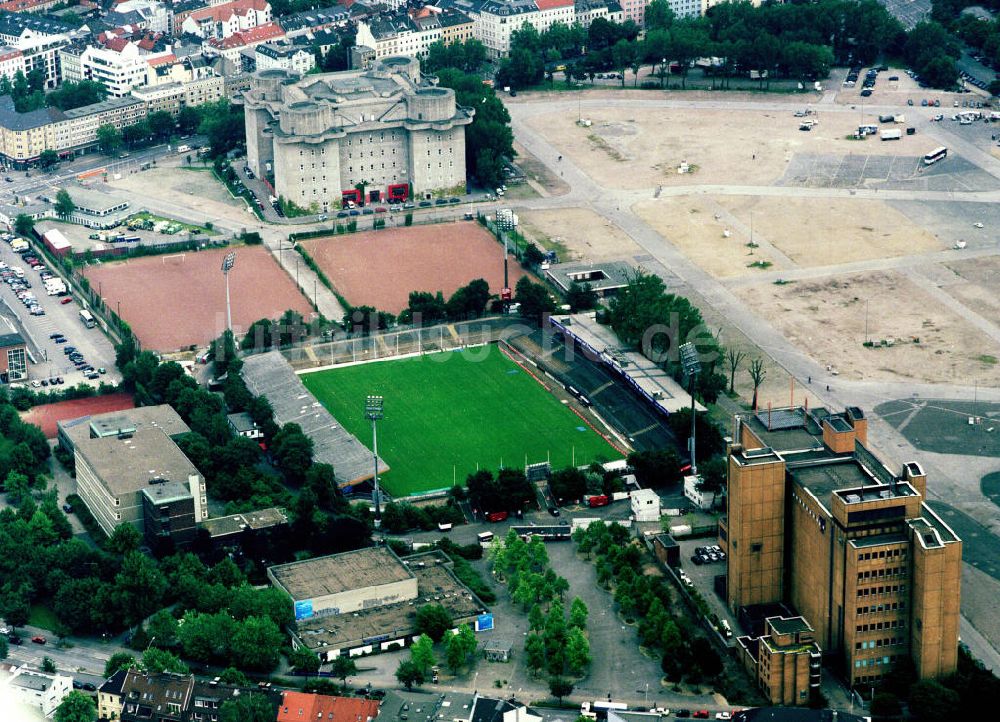 Hamburg von oben - Millerntor-Stadion in Hambug