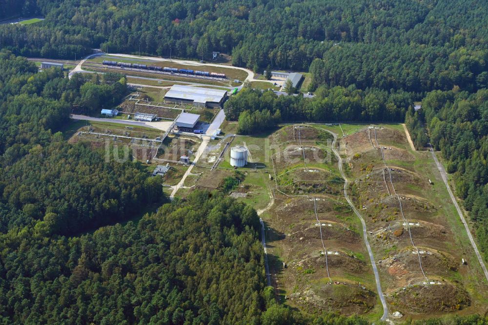 Luftaufnahme Cunnersdorf - Mineralöl - Erdtanklager in Cunnersdorf im Bundesland Sachsen, Deutschland