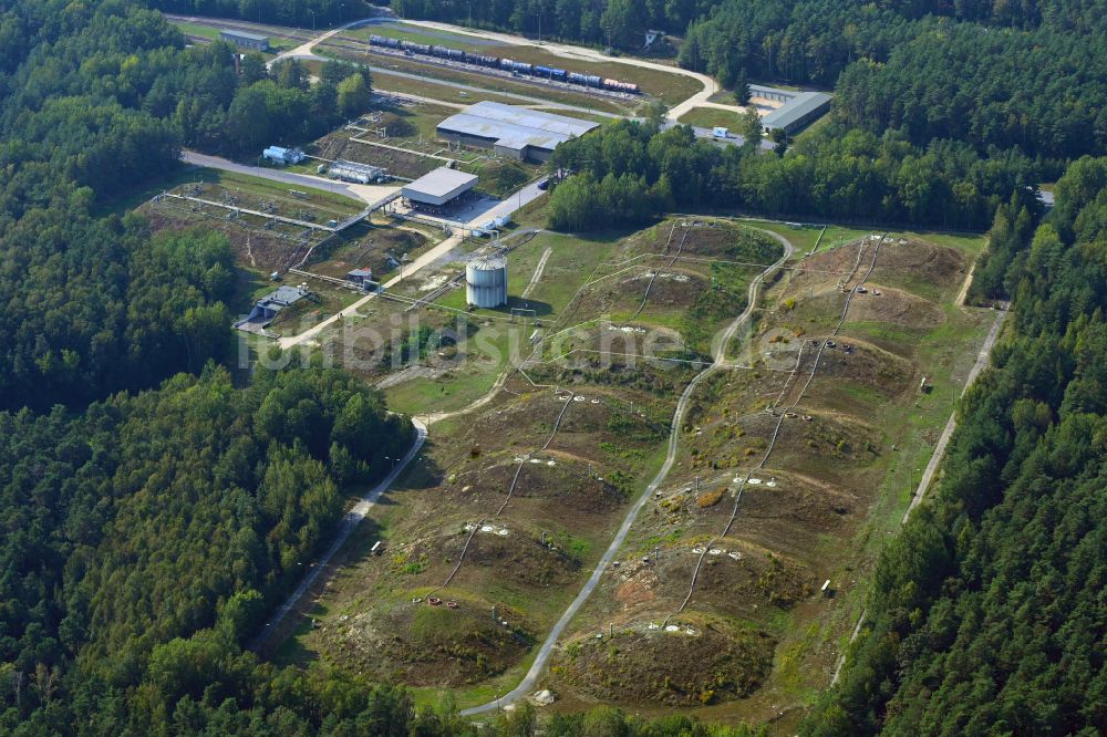 Luftaufnahme Cunnersdorf - Mineralöl - Erdtanklager in Cunnersdorf im Bundesland Sachsen, Deutschland