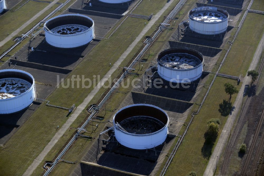 Luftaufnahme Seefeld - Mineralöl - Hochtanklager für Benzin und Diesel- Kraftstoffe in Seefeld im Bundesland Brandenburg