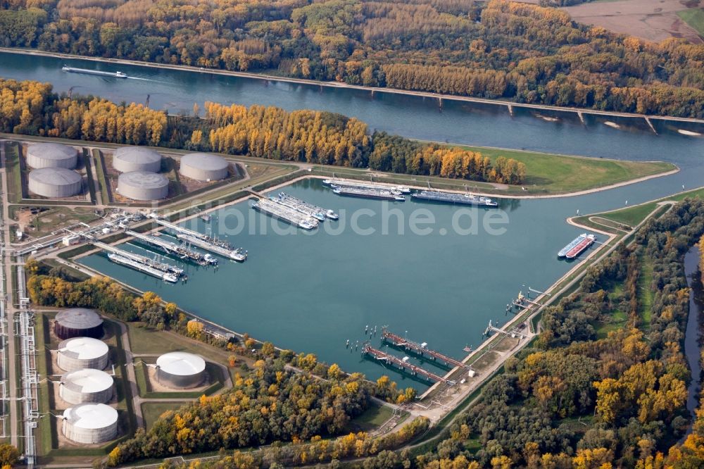 Karlsruhe von oben - Mineralölraffinerie Oberrhein in Karlsruhe im Bundesland Baden-Württemberg