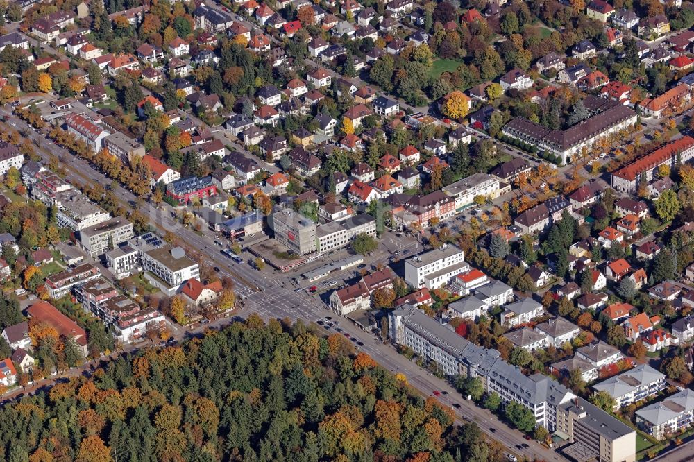 Luftbild München - Mischbebauung mit Wohngebiet und Gewerbeflächen im Bereich der Kreuzung Fürstenrieder Straße und Waldfriedhofstraße in München im Bundesland Bayern