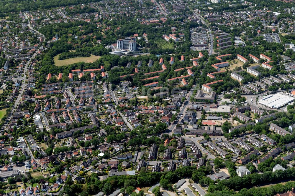 Luftaufnahme Bremen - Mischbebauung der Wohngebiets- und Gewerbeflächen in Bremen Osterholz in Bremen, Deutschland