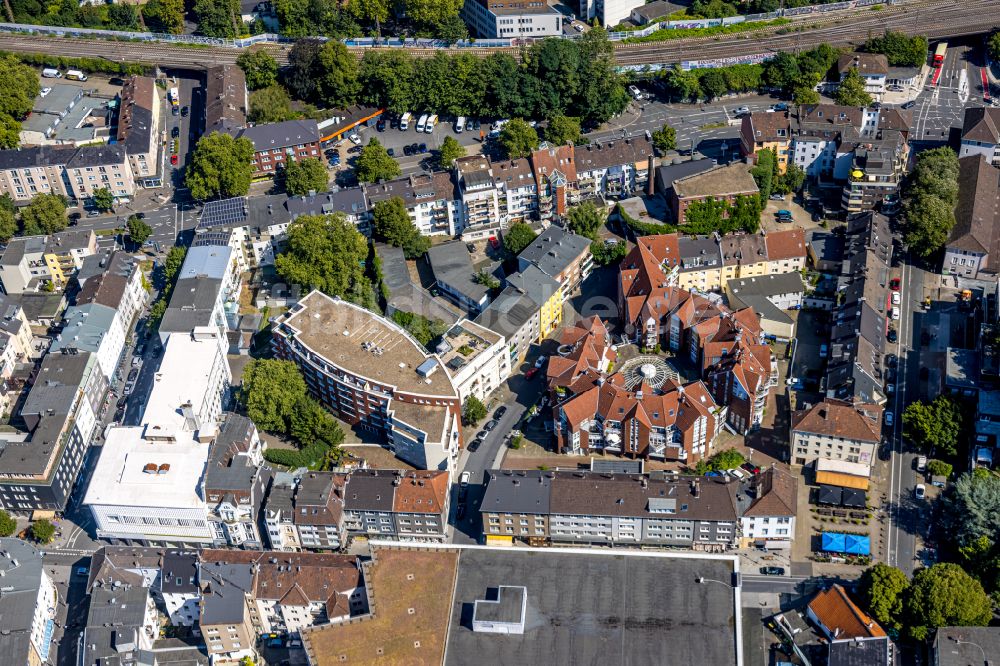 Bochum von oben - Mischbebauung der Wohngebiets- und Gewerbeflächen an der Gerberstraße in Bochum im Bundesland Nordrhein-Westfalen, Deutschland