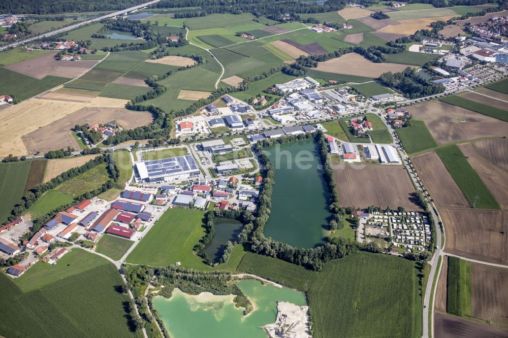 Luftaufnahme Haselfurth - Mischbebauung der Wohngebiets- und Gewerbeflächen in Haselfurth im Bundesland Bayern, Deutschland