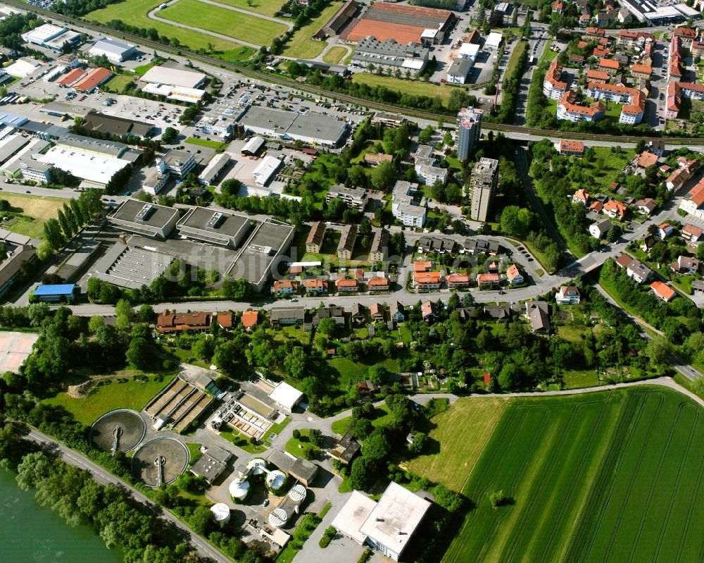 Bad Säckingen von oben - Mischbebauung der Wohngebiets- und Gewerbeflächen am Trottäcker in Bad Säckingen im Bundesland Baden-Württemberg, Deutschland