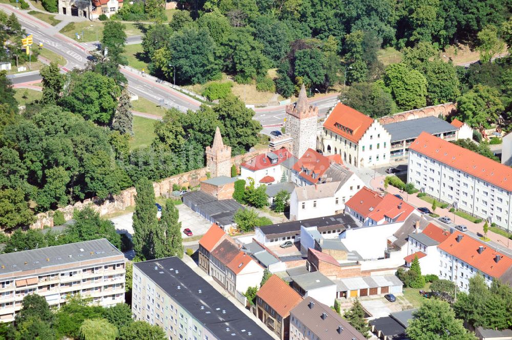 Zerbst / Anhalt von oben - Mittelalterliches Heidetor in Zerbst-Anhalt