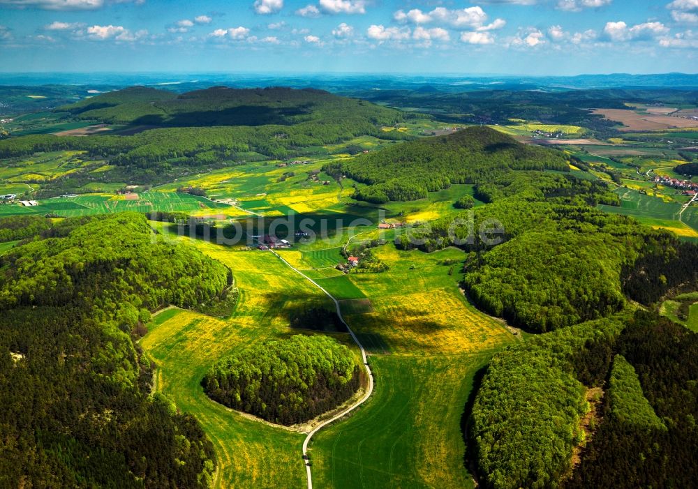 Luftbild Bermbach - Mittelgebirgslandschaft Thüringische Rhön in Bermbach im Bundesland Thüringen, Deutschland