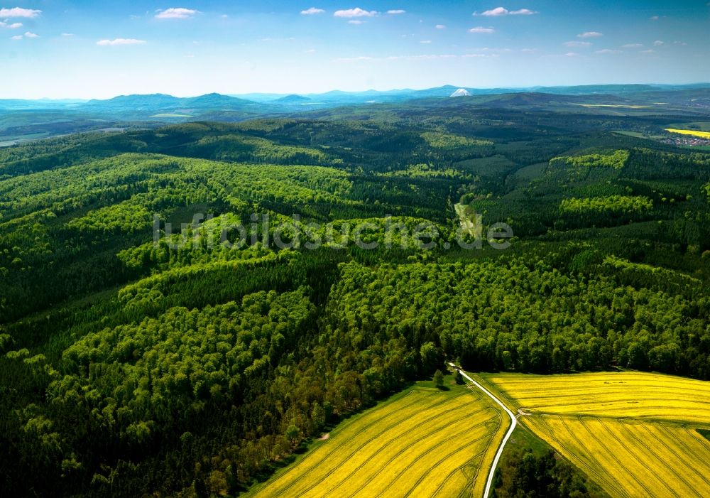 Luftaufnahme Bermbach - Mittelgebirgslandschaft Thüringische Rhön in Bermbach im Bundesland Thüringen, Deutschland