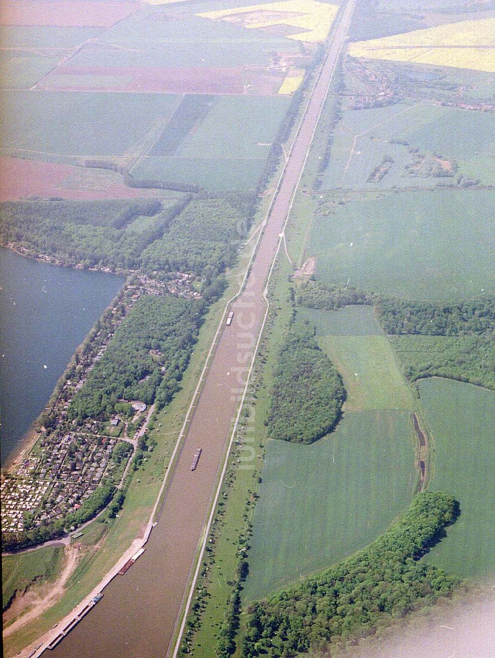 Luftaufnahme Rothensee - Mittellandkanal am Wasserstraßenkreuz Magdeburg bei Rothensee.