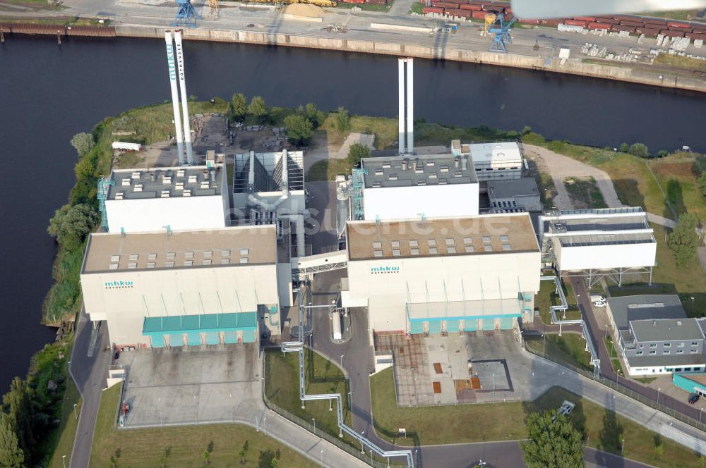 Luftaufnahme Magdeburg - Müllheizkraftwerk (MHKW) Rothensee GmbH in Magdeburg