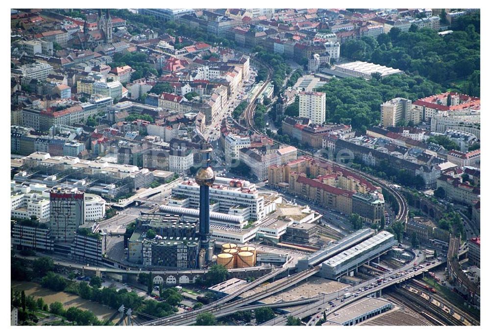 Wien (Österreich) aus der Vogelperspektive: Müllverbrennungsanlage Hundertwasser in Alsergrund - Wien (Österreich)