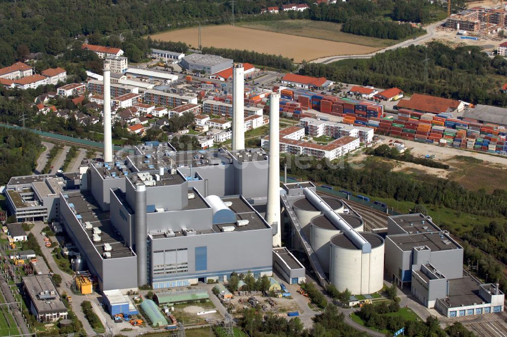 Luftaufnahme München - Müllverbrennungsanlage Nord in München/ Unterföhring