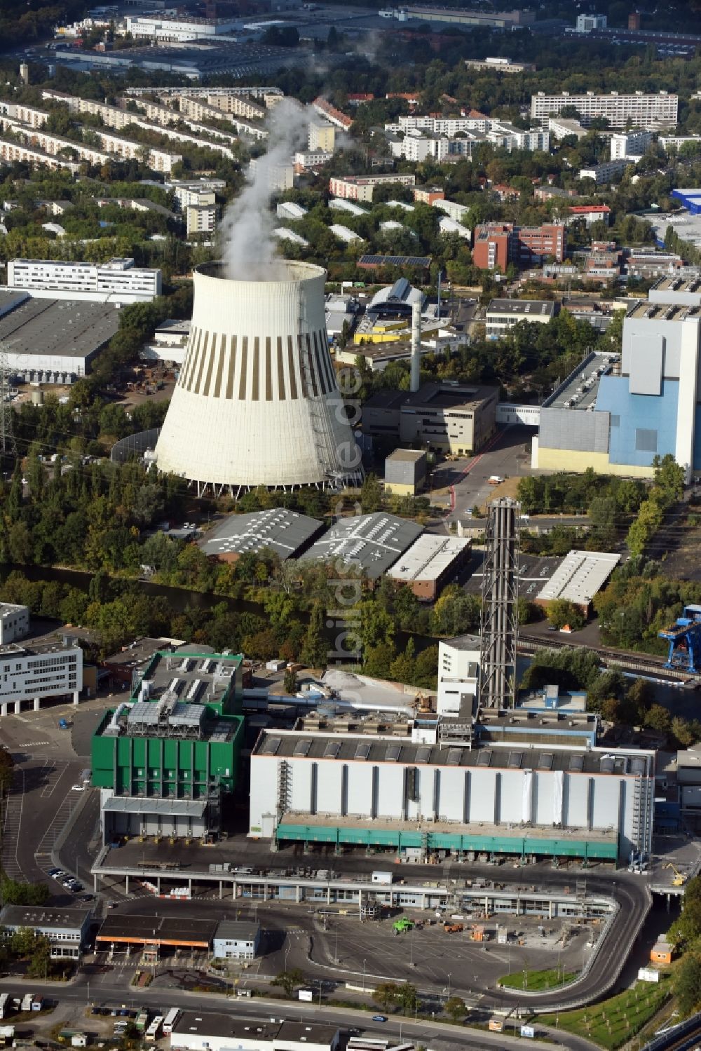 Luftaufnahme Berlin - Müllverbrennungsanlage Ruhleben der Berliner Stadtreinigung (BSR) in Berlin-Spandau