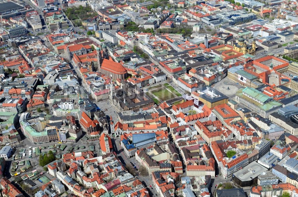 Luftaufnahme München - Münchner Altstadt im Bundesland Bayern