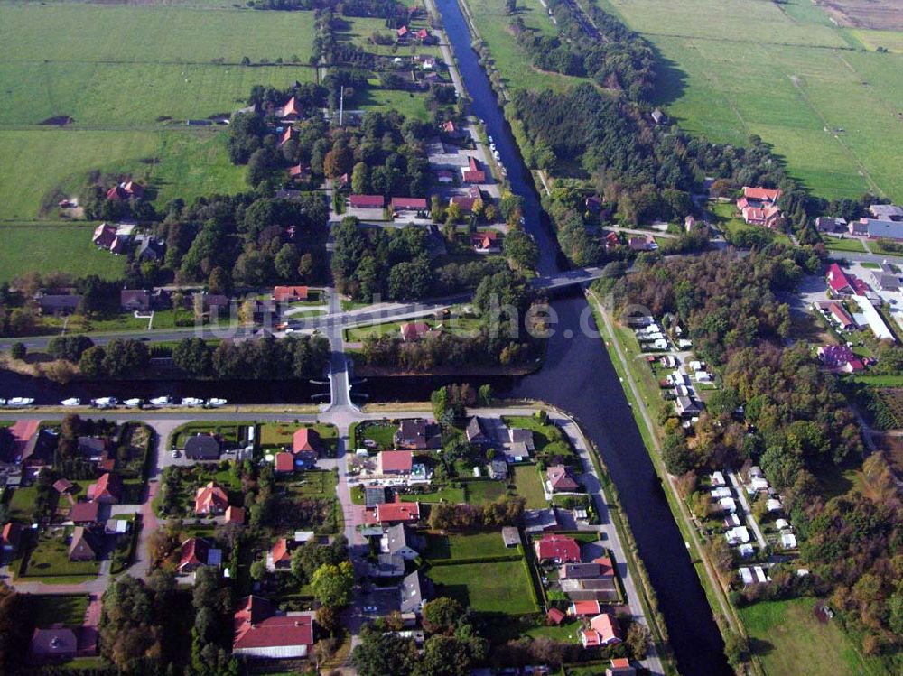 Ardorf von oben - Mündung des Ems-Jade-Kanals in den Nordgeorgsfehnkanal