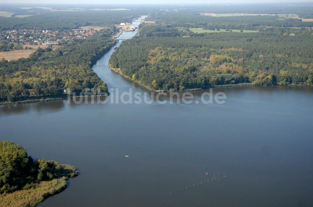 Luftbild Brandenburg OT Kirchmöser - Mündung der Havel in den Elbe-Havel-Kanal im Wendsee Brandenburg