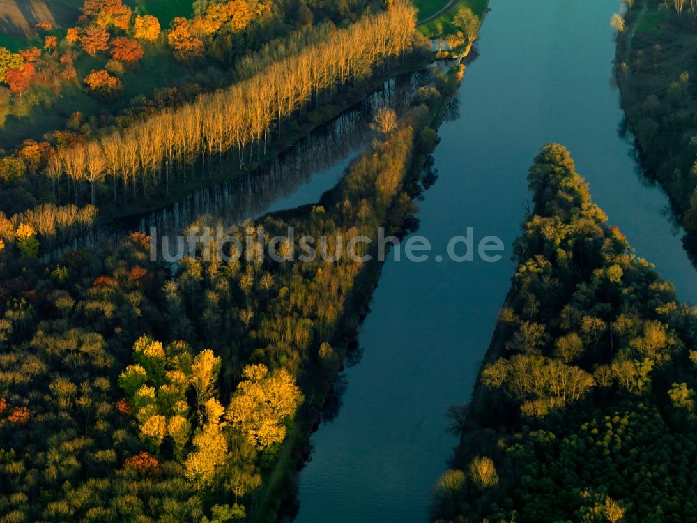 Luftaufnahme Marxheim - Mündung von Lech in die Donau in Marxheim im Bundesland Bayern