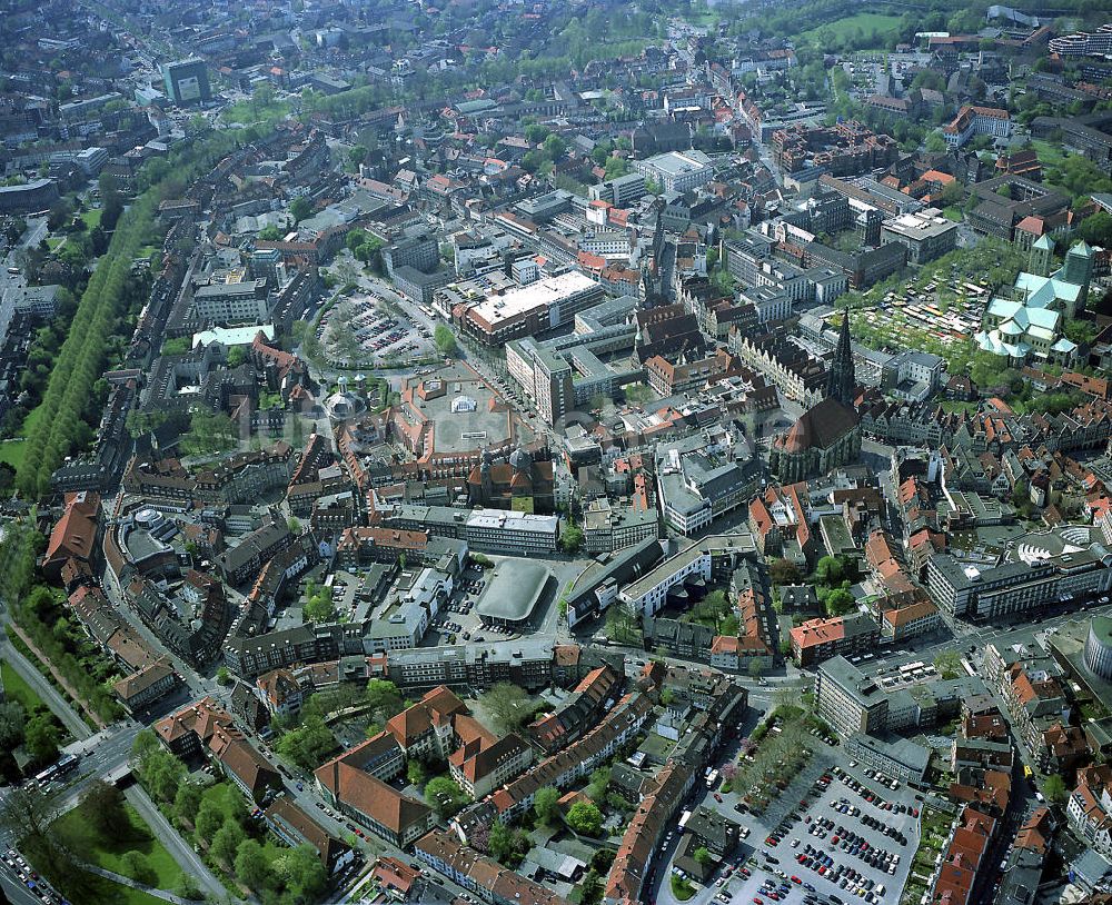 Luftbild Münster - Münster, die Hauptstadt Westfalens und Verwaltungssitz des gleichnamigen Regierungsbezirks