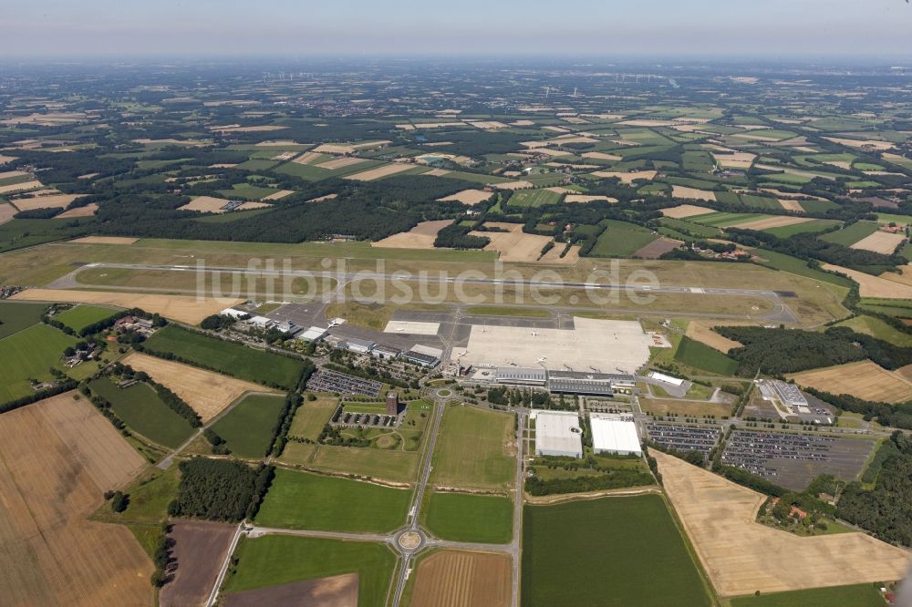 Münster von oben - Münster Osnabrück International Airport (IATA: FMO, ICAO: EDDG, ehemals Flughafen Münster/Osnabrück in Nordrhein-Westfalen