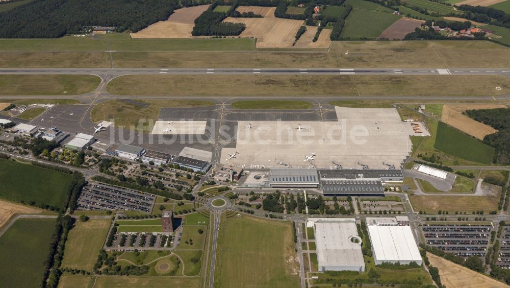 Luftbild Münster - Münster Osnabrück International Airport (IATA: FMO, ICAO: EDDG, ehemals Flughafen Münster/Osnabrück in Nordrhein-Westfalen