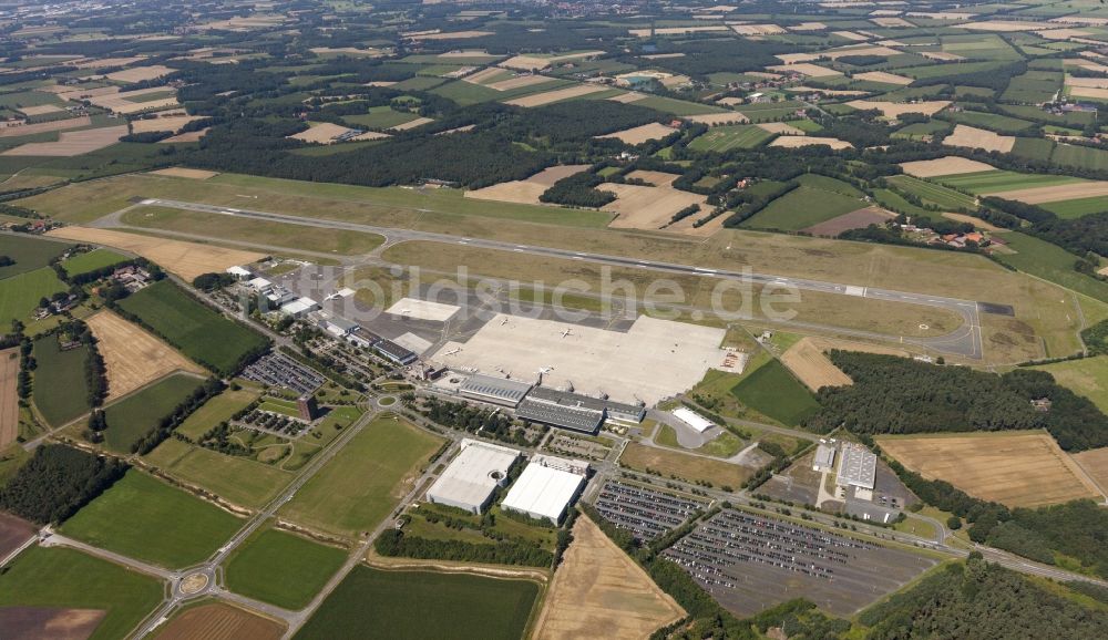 Luftaufnahme Münster - Münster Osnabrück International Airport (IATA: FMO, ICAO: EDDG, ehemals Flughafen Münster/Osnabrück in Nordrhein-Westfalen