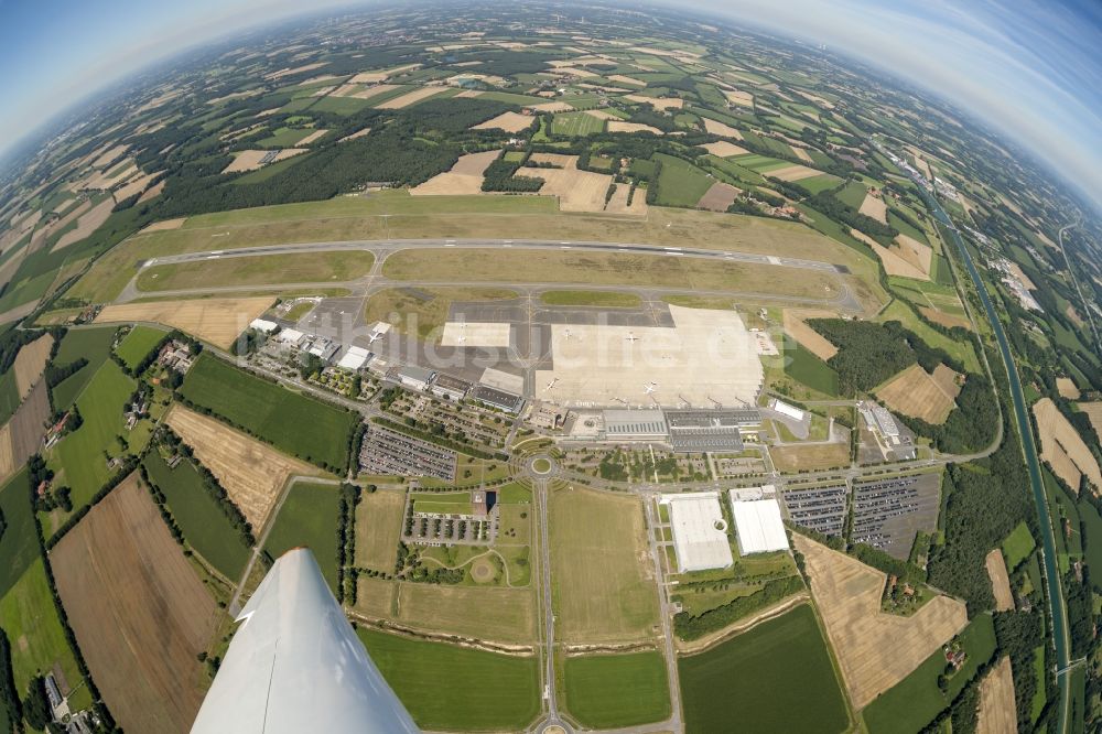 Münster von oben - Münster Osnabrück International Airport (IATA: FMO, ICAO: EDDG, ehemals Flughafen Münster/Osnabrück in Nordrhein-Westfalen