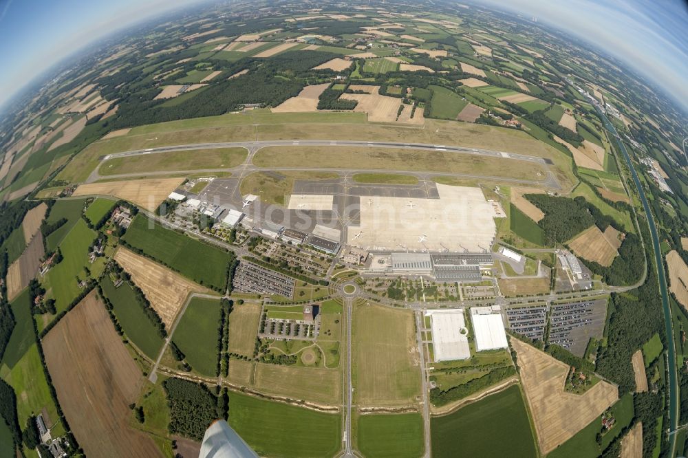 Münster aus der Vogelperspektive: Münster Osnabrück International Airport (IATA: FMO, ICAO: EDDG, ehemals Flughafen Münster/Osnabrück in Nordrhein-Westfalen