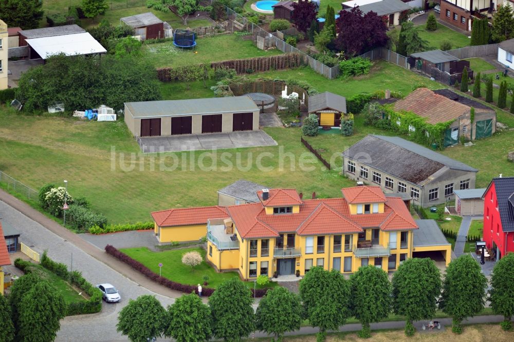 Luftaufnahme Wittenberge - Modernes Reihenhaus - Zweifamilienhaus am Hafen in Wittenberge im Bundesland Brandenburg