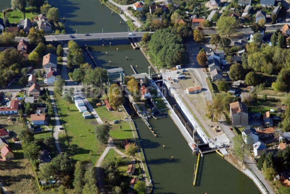 Wernsdorf von oben - Modernisierte Schleuse in Wernsdorf