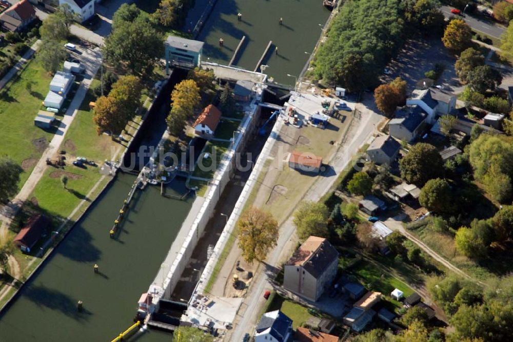 Wernsdorf von oben - Modernisierte Schleuse in Wernsdorf