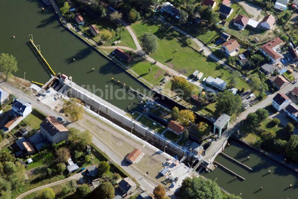 Wernsdorf von oben - Modernisierte Schleuse in Wernsdorf