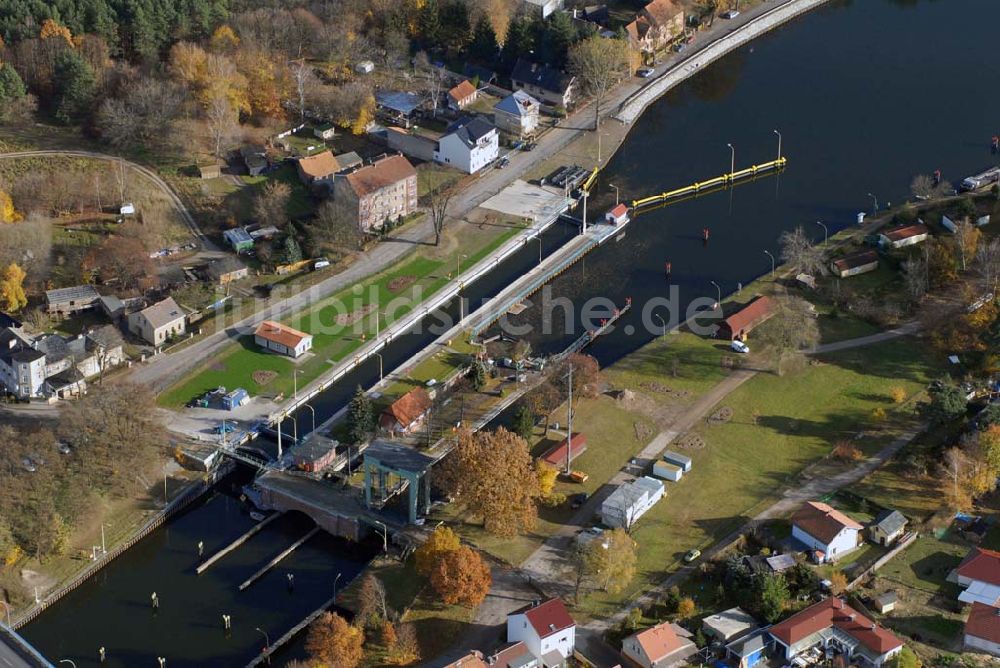 Wernsdorf von oben - Modernisierte Schleuse in Wernsdorf