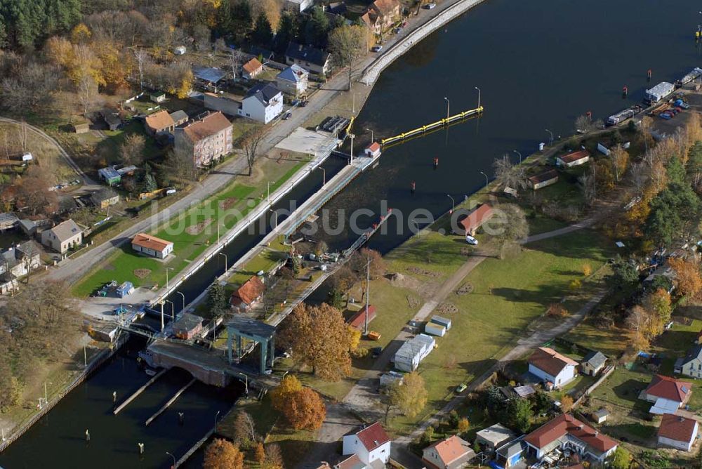 Wernsdorf aus der Vogelperspektive: Modernisierte Schleuse in Wernsdorf