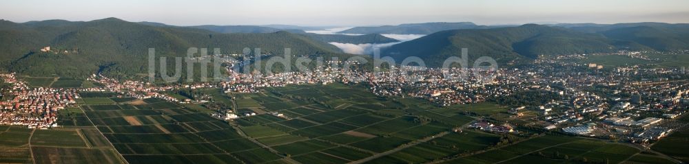 Luftbild Neustadt an der Weinstraße - Morgendliches Panorama vom Ortsbereich und Umgebung in Neustadt an der Weinstraße im Bundesland Rheinland-Pfalz