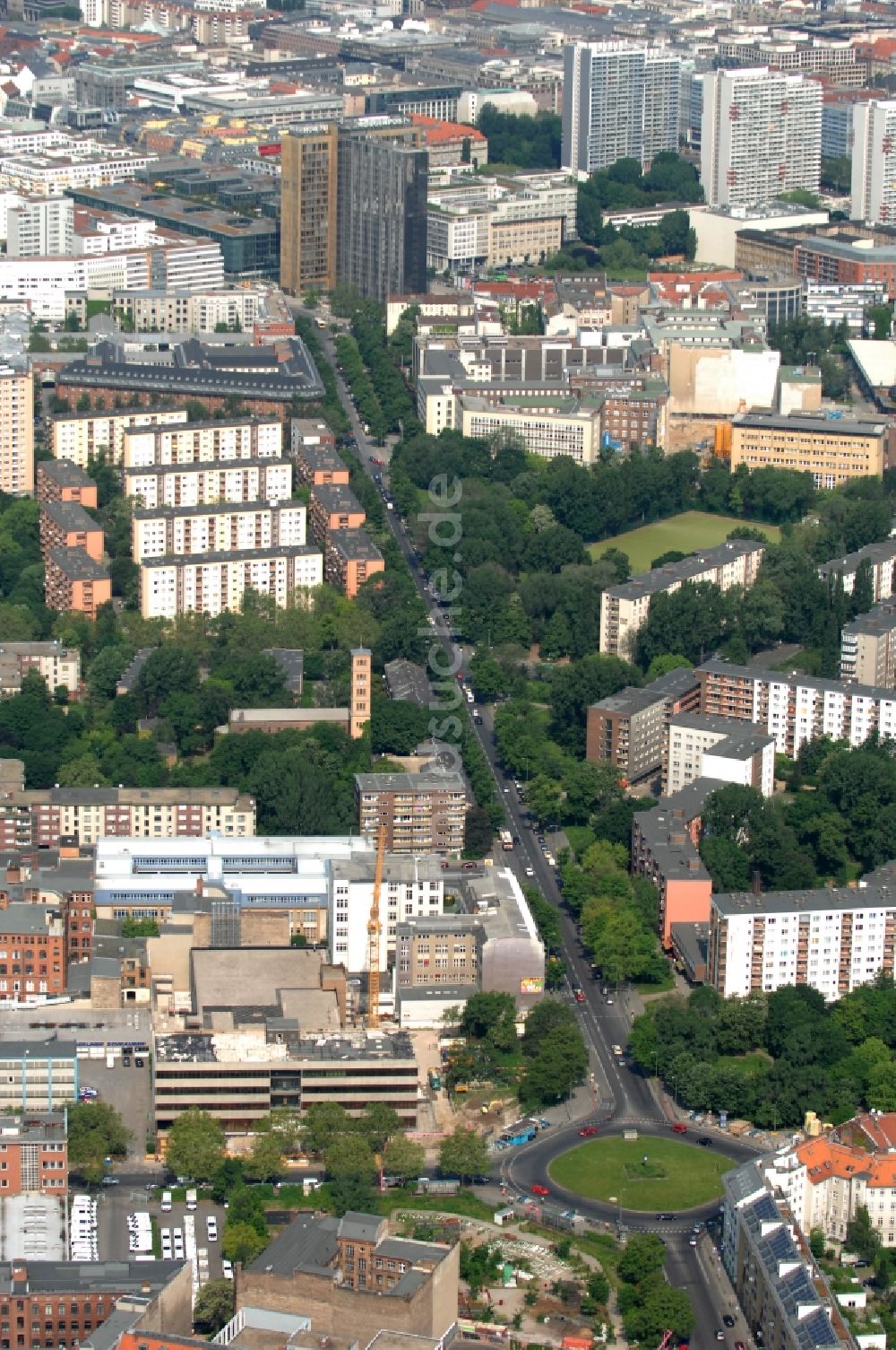 Berlin aus der Vogelperspektive: Moritzplatz und Oranienstraße in Berlin-Kreuzberg