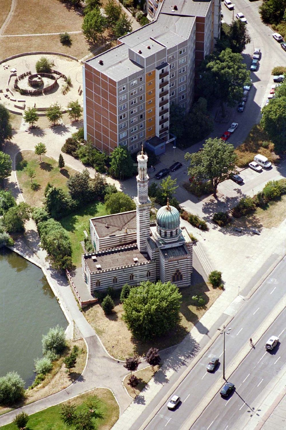 Potsdam / Brandenburg aus der Vogelperspektive: Moschee in Potsdam (ehemals Wasserpumpe).