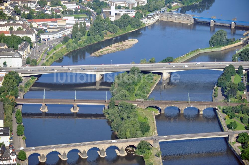 Luftaufnahme Koblenz - Moselbrücken in Koblenz im Bundesland Rheinland-Pfalz