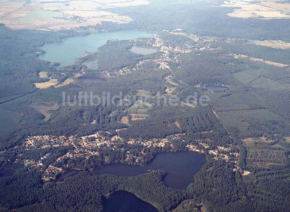 Buckow / Märkische Schweiz von oben - Märkische Schweiz bei Buckow aus einer Flughöhe von 4000 ft GND